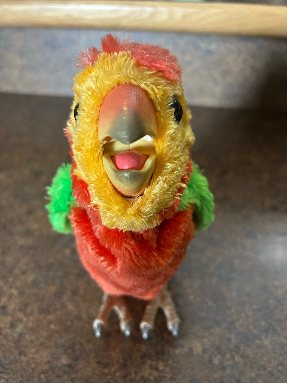 Hasbro Plush Parrot Toy - Red, Yellow & Green
